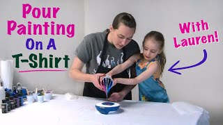 Fluid Art With Fabric Paint?!  Cutest Painting Assistant EVER.
