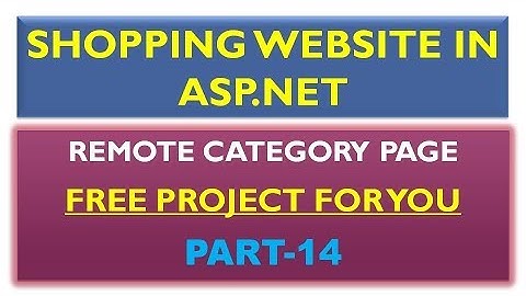 #14 | Shopping Website| ASP.NET Remote categories  Page