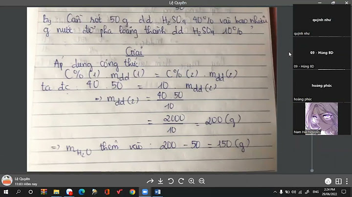 Bài toán pha loãng cô đặc dung dịch axit ph năm 2024