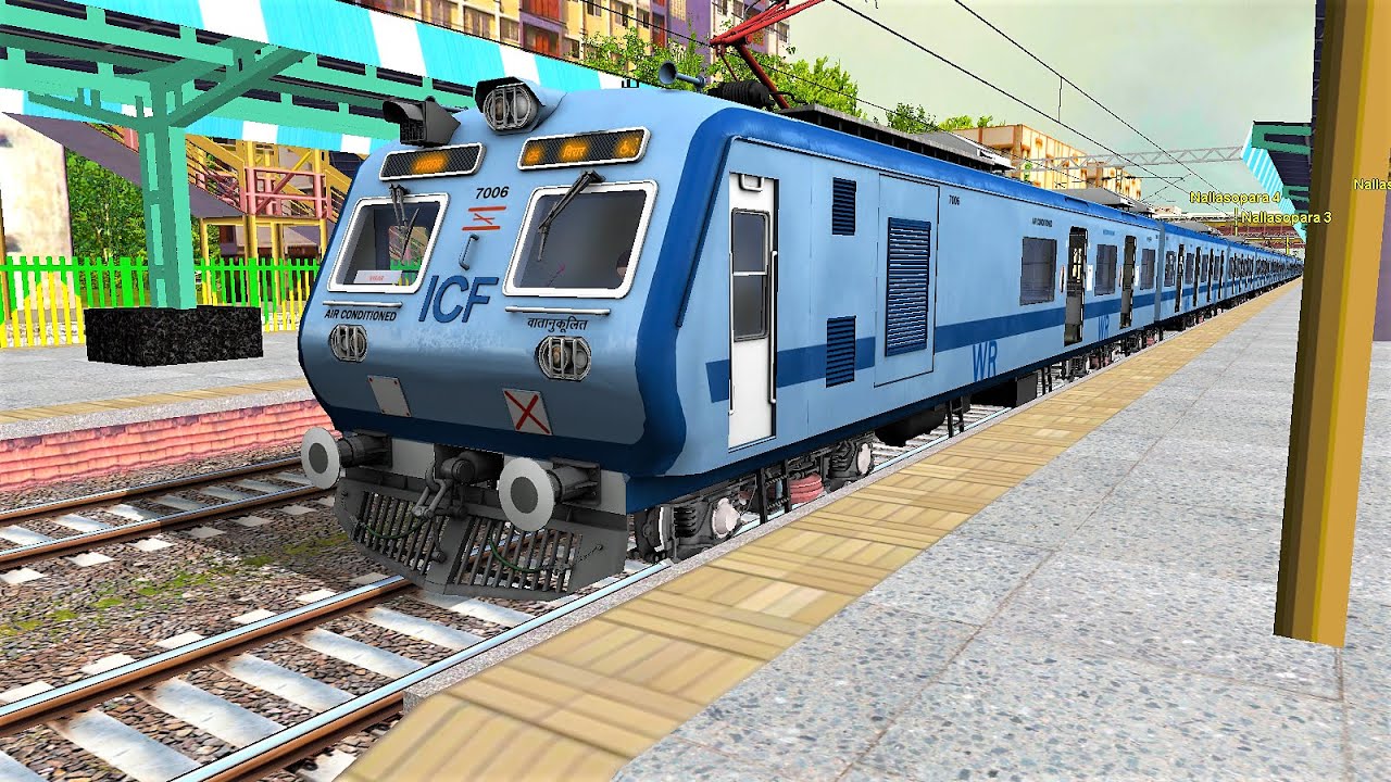 Borivali - Virar Special AC Slow local Running On Fast line. Msts Indian Railways.