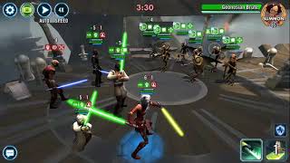 Swgoh my QGJ team versus G12 Geonosians in GAC 26.1.22