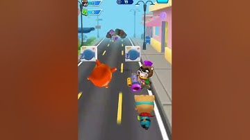 Talking Ginger completed the task of running in 60 seconds to receive 600 gold Talking Tom Hero Dash