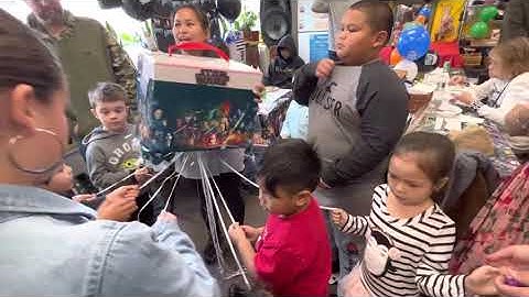 New Style Piñata as seen at Luke Lupos 6th Birthday Party - Pull & Drop instead of wack!