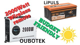 Oubotek 2000 watt Pure Sine Wave Inverter Wireless Remote Control Lipuls 200 AH microwave test.