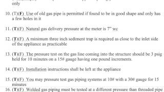 Gas codes test #2 answers