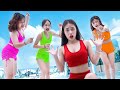 AMAZING GIRL WITH THE RED BOW NEAR THE POOL BATTLE NERF DrGirl Nerf Guns POPULAR GIRL PRANK VTL