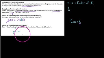 HA2 1.2.3  Writing transformations of functions:  Combinations of transformations
