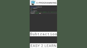 Subtraction using c programming | #shorts #cprogramming #clanguage
