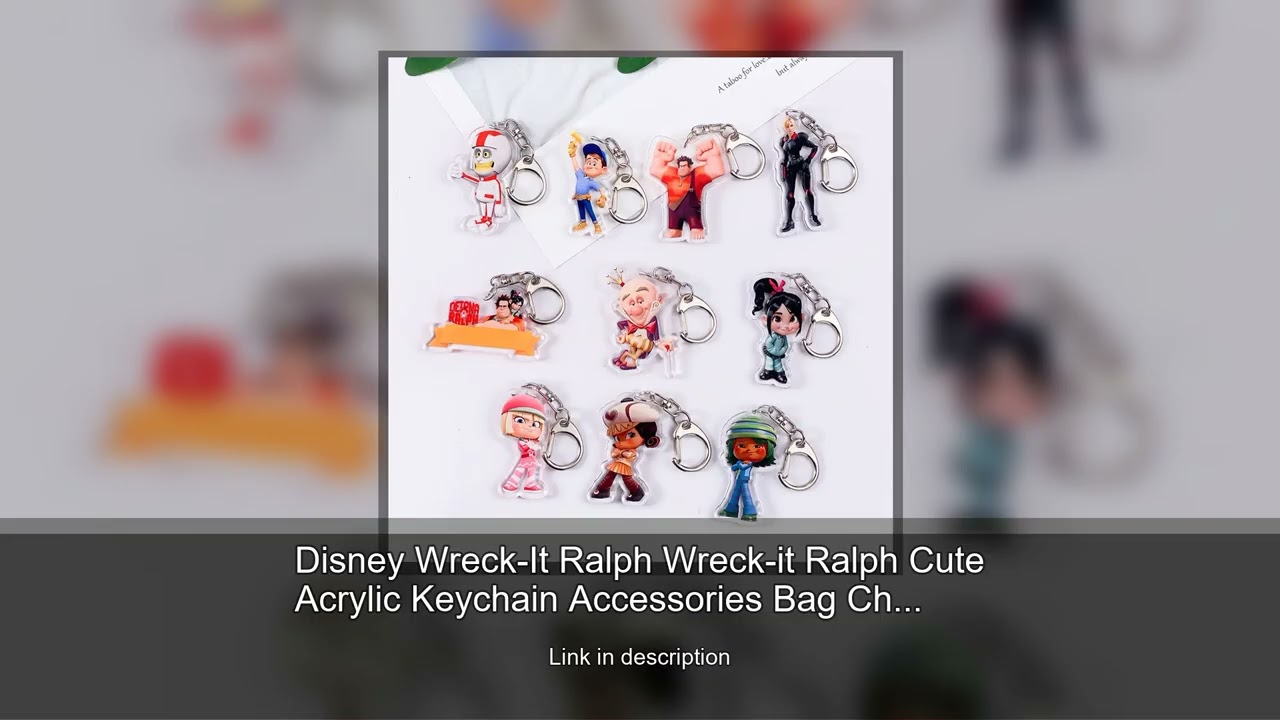 Disney Wreck-It Ralph Wreck-it Ralph Cute Acrylic Keychain Accessories Bag Charm Backpack Penda