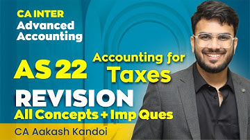 AS 22 Revision - Accounting for Taxes | With Questions | CA Inter | CA Aakash Kandoi