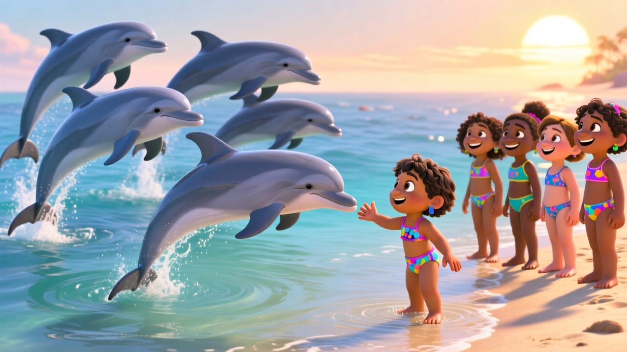 Swimming Baby Dolphin in Ocean 🌊🍼 Fun Water Adventure Song for Kids | Learn Ocean and Animals