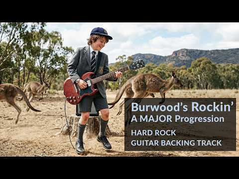 A MAJOR - Burwoods Rockin' (Hard Rock Guitar Backing Track)