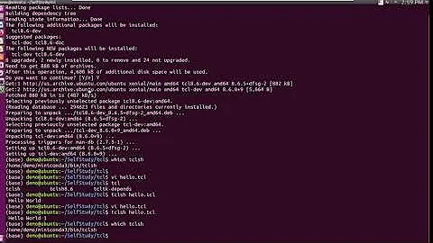 tcl installing tcl to ubuntu, hello world apt get install tcl dev