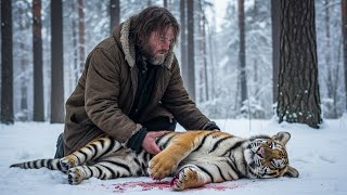 картинка: Бездомный спасает тигрицу  Редкое событие произошло в лесу