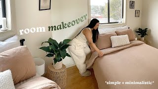 Small bedroom makeover 🌱 | Minimalistic + cosy aesthetic ☁️, room decor from Muji and Kmart
