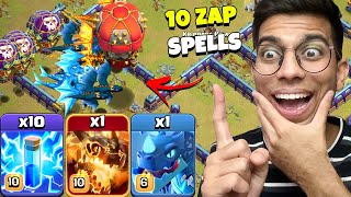 10 Lightning SPELLS strategy is INSANE on PRO TH15 (Clash of Clans)