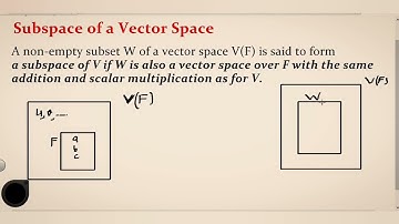 Subspace of Vector space|| Linear Algebra|| Vector space in Maths