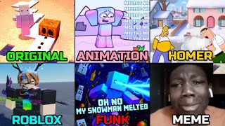 Oh No My Snowman Melted Meme All Versions 