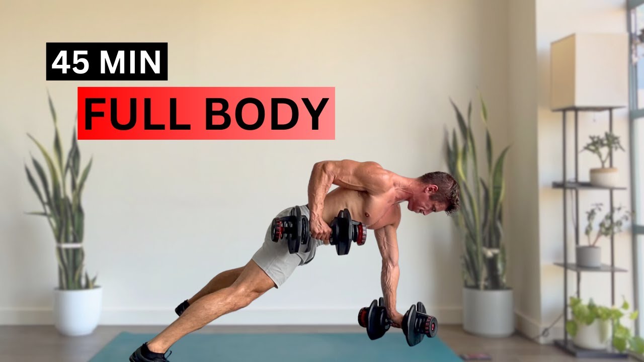 45 MIN FULL BODY DUMBBELL WORKOUT - Build Muscle and Burn Fat At Home ...