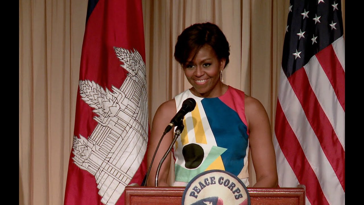 First Lady Michelle Obama Gives Remarks at a Peace Corps Training