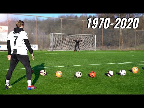 Scoring A Knuckleball Goal With Every Famous Football From 1970-2020