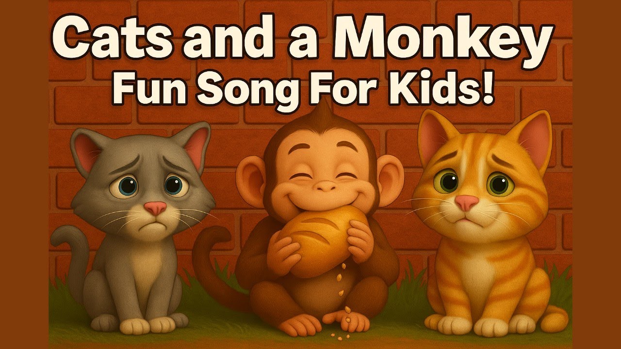 Cats And A Monkey Fun Song For Kids! | LittleMentee