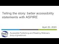 Telling the story: better accessibility statements with ASPIRE