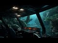 Futuristic Submarine Window View of a Stormy Jungle | Relaxing Rain & Thunder Sounds for Deep Sleep