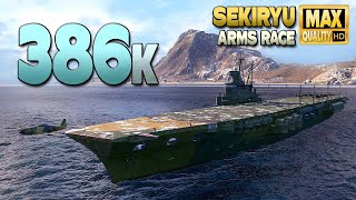 Aircraft Carrier Sekiryu: Huge 386k damage in Arms race - World of Warships