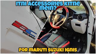 Maruti Suzuki IGNIS Accessories Installed: Seat Cover, Flooring, Door Visor And What More in Rs.10k?