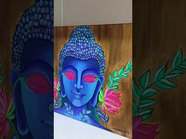 Wesak Day - Buddha 🎨  #buddha #wesak #blue #painting #acrylicpainting #artist #art #fyp   #subscribe class=