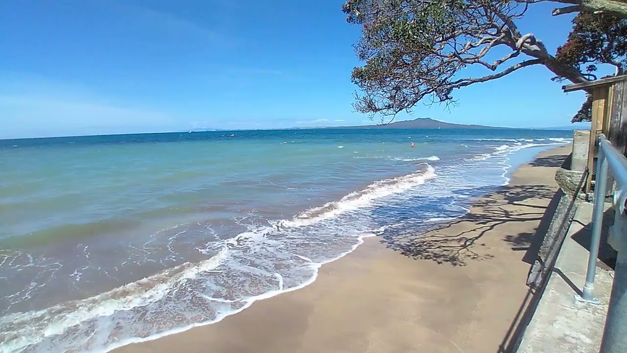 Ocean waves, Milford beach, Auckland New Zealand.