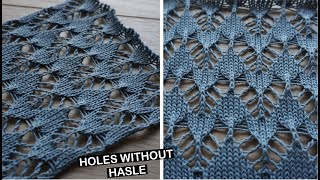 Machine Knitting Lace Made Simple — Needles in, Holes Out ✨  ( Minimal transfers)
