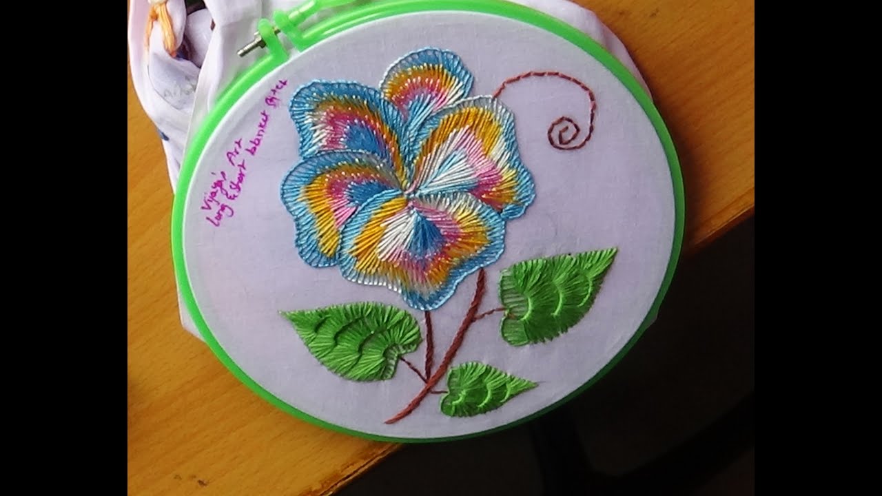 Hand Embroidery Designs # 141 - Long & short blanket design