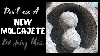 HOW TO CURE YOUR NEW MOLCAJETE BEFORE USE FOR THE FIRST TIME. CONDITIONING GRANITE MORTAR & PESTLE