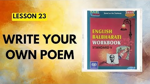 STD 5|Lesson 23|Write Your Own Poem|English Balbharati Workbook Question Answers|