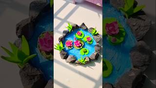 Dry Clay Cute Water Lily Jar #drawing #craft #shorts #youtubeshorts #satisfying #art #viralvideo