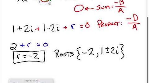 7.2.2 - Write a Cubic Equation Given One Complex Root