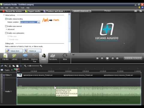 CAMTASIA STUDIO aula 12   Controlando Áudio na Timeline