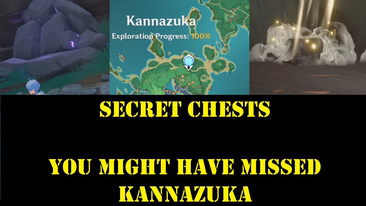 Kannazuka island secret chests & hidden walls all missable locations genshin impact 100