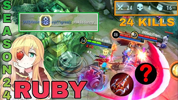 RUBY GAMEPLAY SEASON 24 | RUBY BEST BUILD | A DAY AT EPIC TIER | ikanji plays | MOBILE LEGENDS