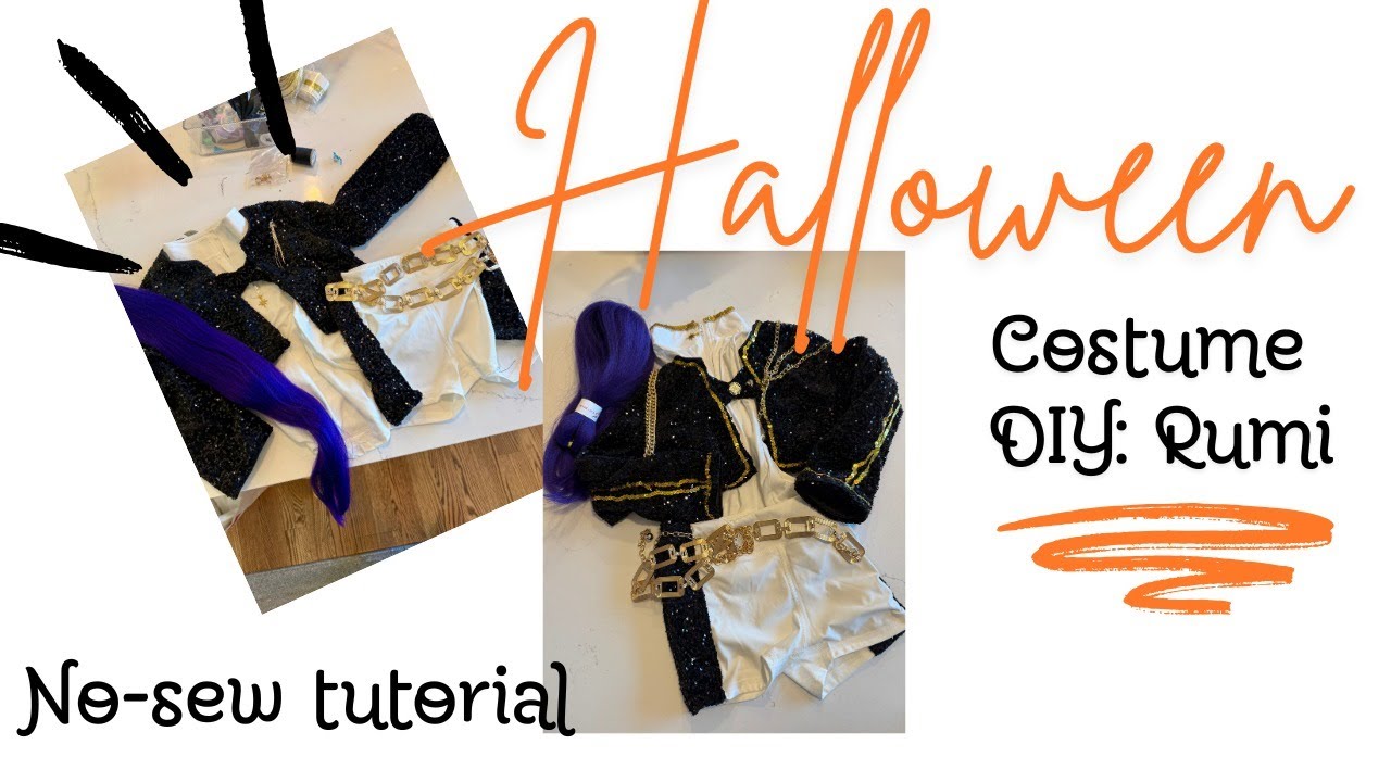 How to DIY KPop Demon Hunters Rumi Costume - No Sew - YouTube