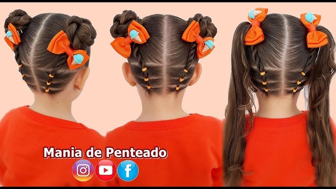 Penteado Infantil Fácil com Elásticos e Maria Chiquinha