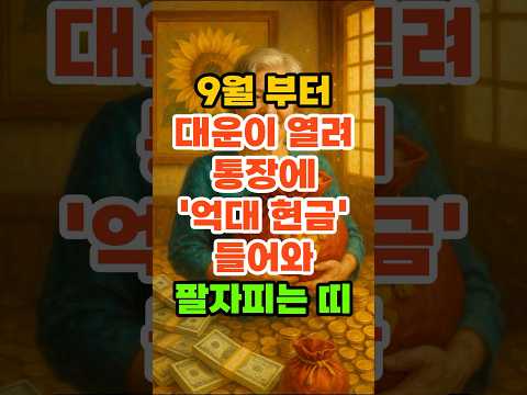 9월 부터 대운이 열려 통장에 억대 현금 들어와 팔자피는 띠 재물운 풍수 운세 띠별운세 금전운 돈복 말년운