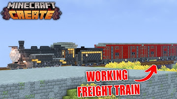 I Built A Working FREIGHT TRAIN In Minecraft Create Mod