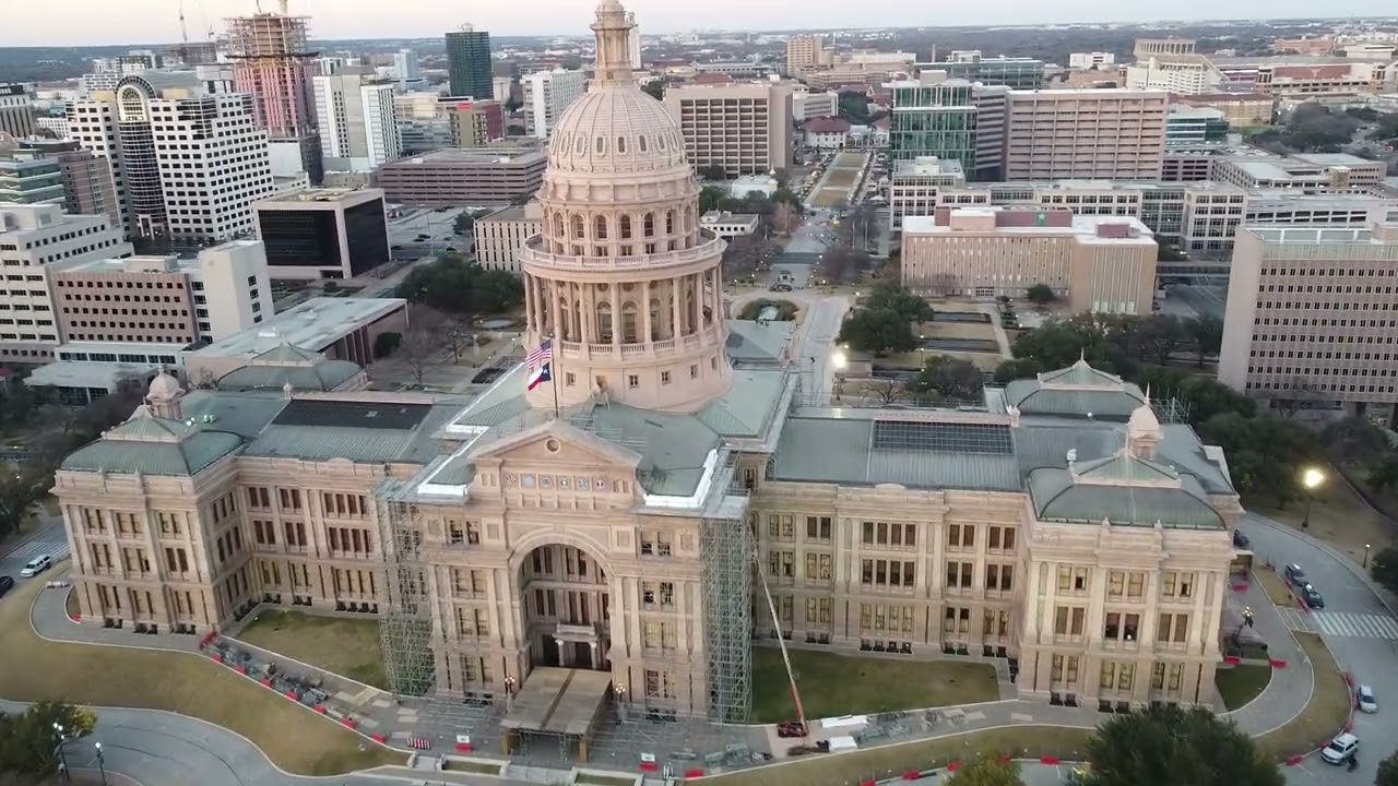 Texas Capitol Building Drone Footage - Austin, TX 1/8/2023 5:51PM