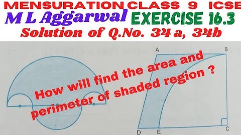 ICSE Mensuration Class 9 ml aggarwal Ex 16.3 solutions (Q.No. 34 a&b) Sums on area of semi circle