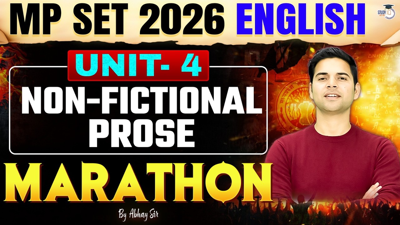 MP SET English | MP SET English Unit 4 Non Fictional Prose Marathon Class | By Abhay Sir