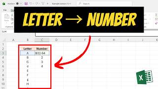 How to Make a Letter Equal a Number in Excel