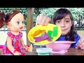 COMIDINHA PARA MINHA BABY ALIVE SARA ★ Pratinho saudável e sopa de ervilha ★ QUAL ELA VAI PREFERIR?